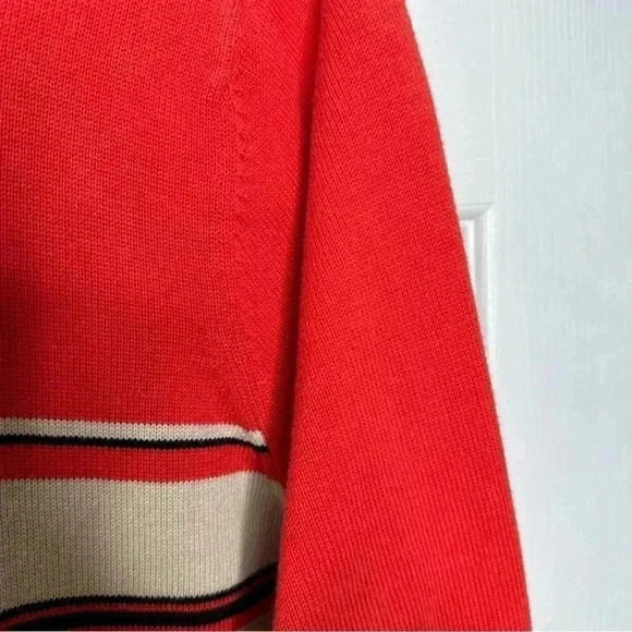 Tanjay Pullover Sweater Stripes Orange / Cream / Black Size Large - Picture 4 of 16